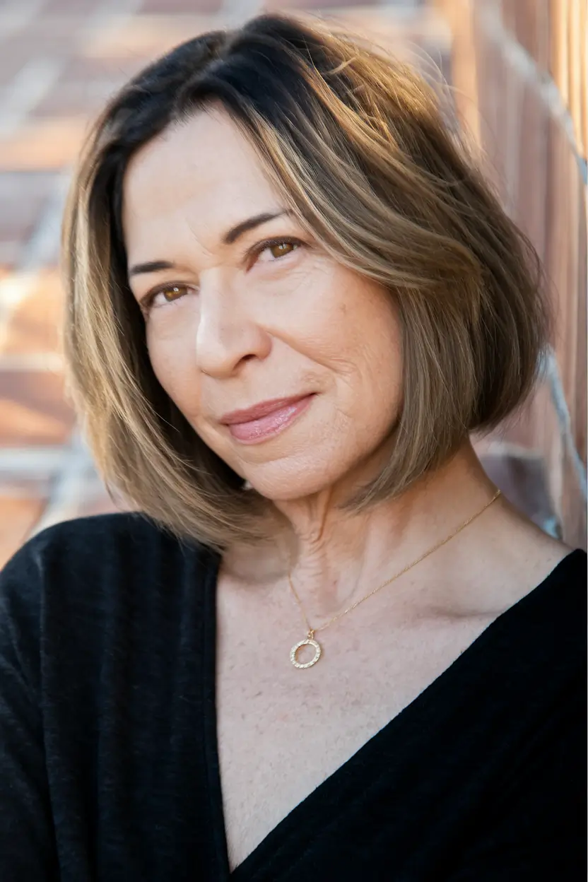 Gorgeous Fall Hairstyles for Women Over 40 Classic Chin-Length Bob with Subtle Balayage