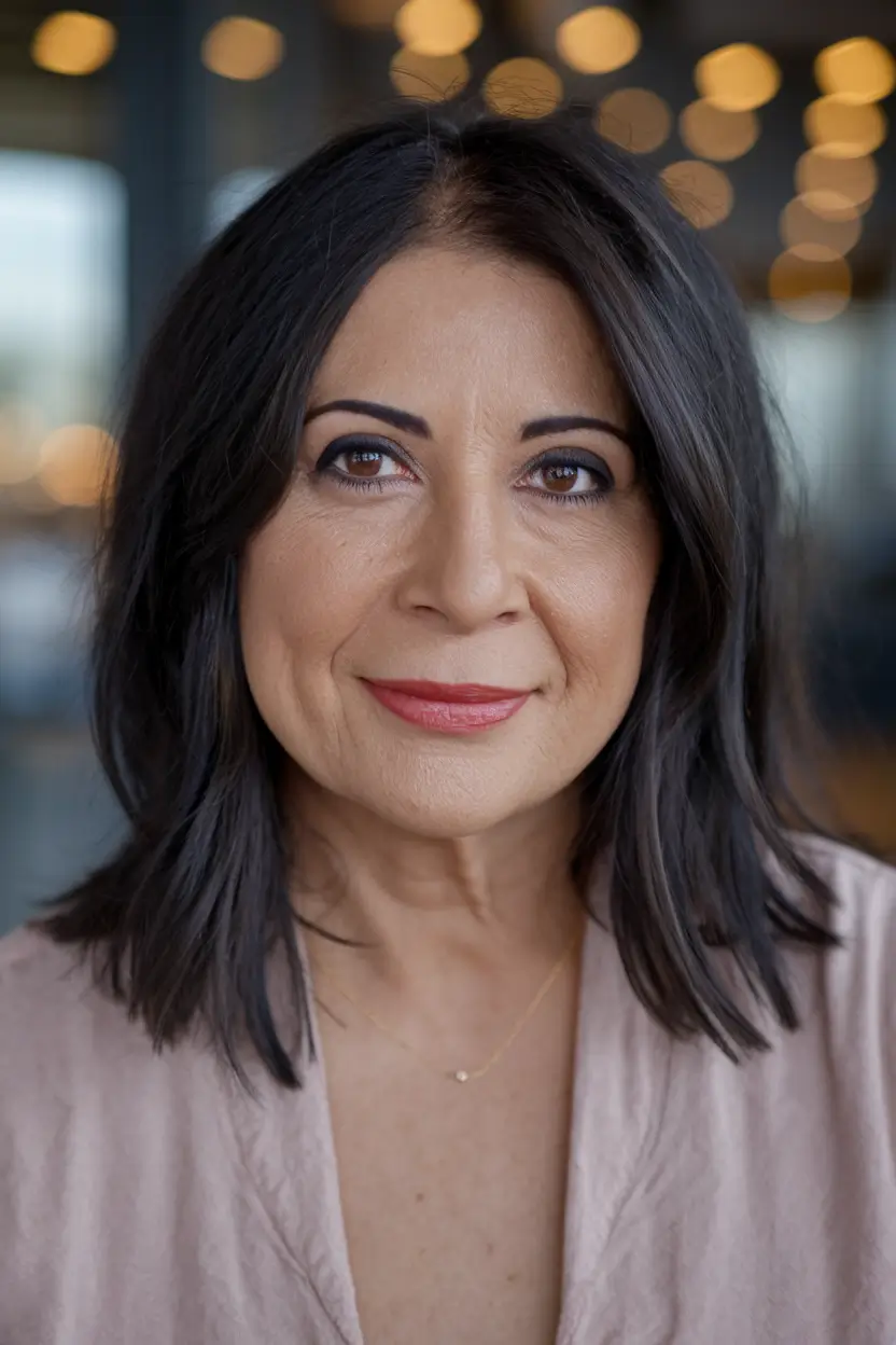 Gorgeous Fall Hairstyles for Women Over 40 Chic Shoulder-Length Straight Cut
