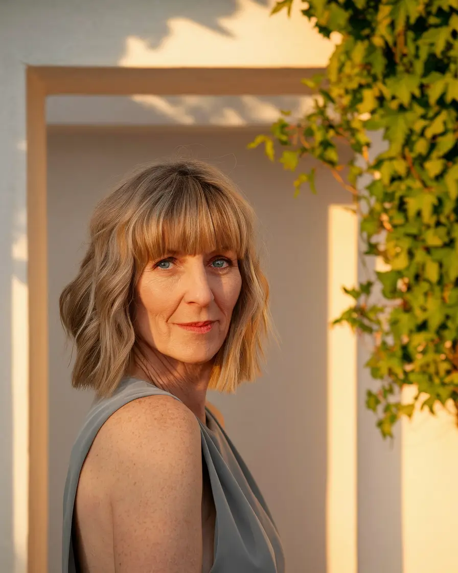 Gorgeous Fall Hairstyles for Women Over 40 Textured Bob with Fringe