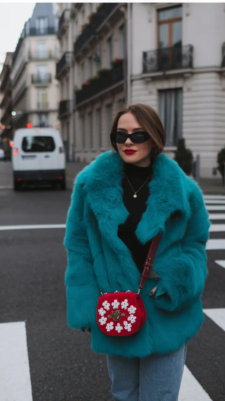 fall winter outfits 2025 trends Jewel-Tone Statement with Playful Accessories