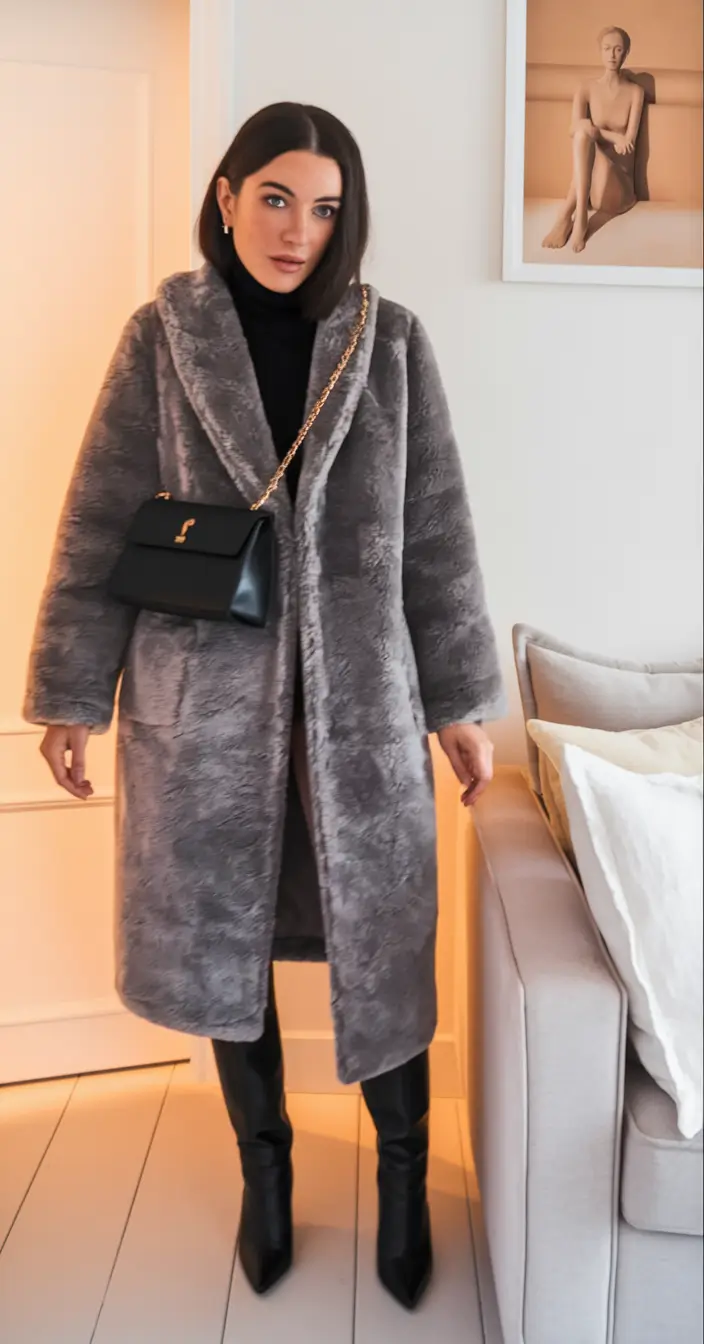 fall winter outfits work office wear Minimalist Grey for Sleek Winter Evenings
