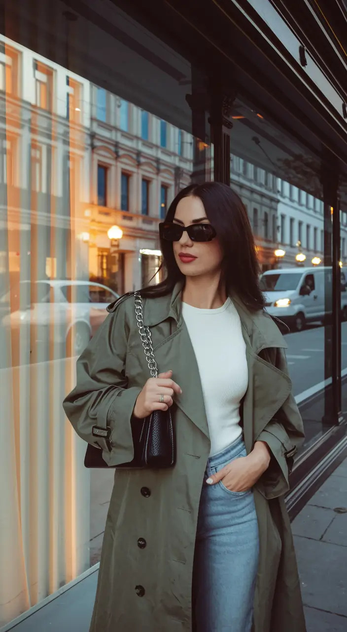 2025 Street style autumn Trench Coat Cool for City Wandering