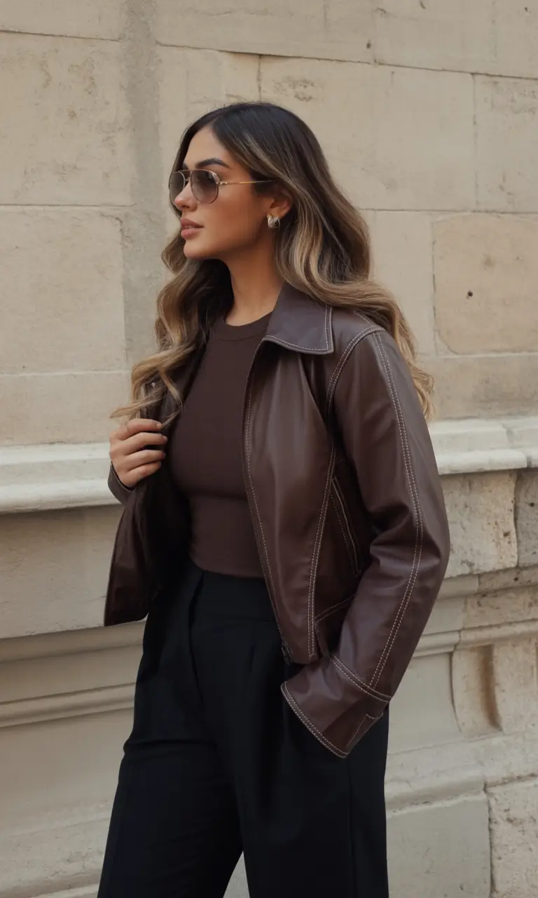 2025 Street style autumn Rich Chocolate Layers