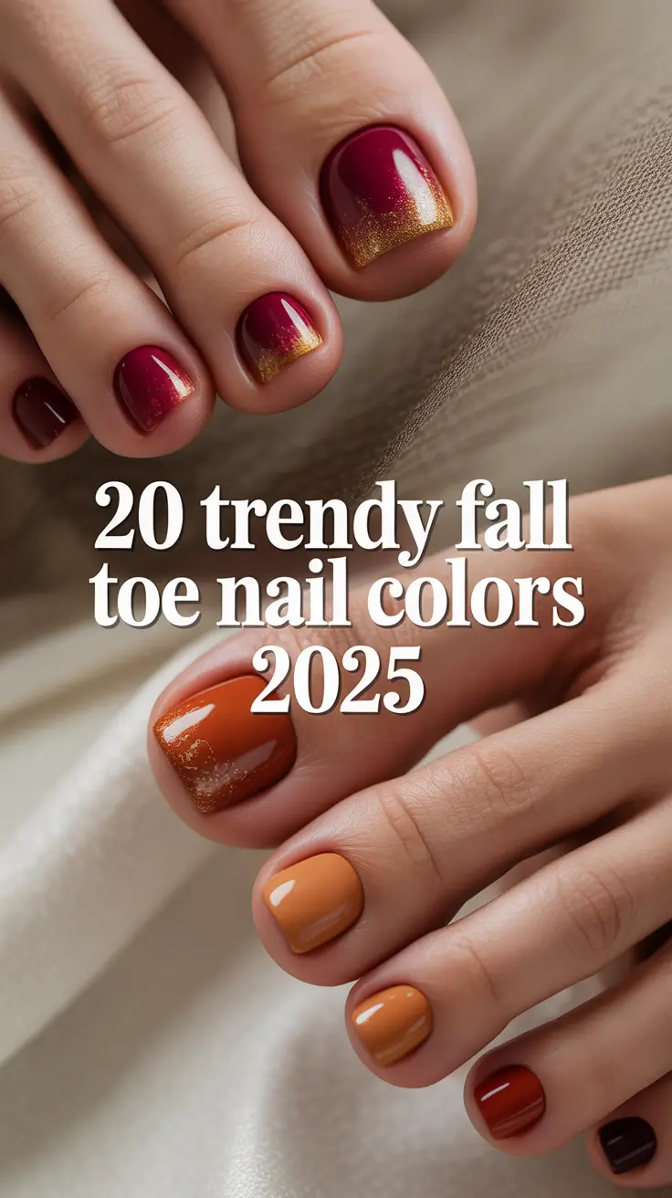 Trendy Fall Toe Nail Colors 2025: Fresh Autumn Pedicure Ideas and Designs