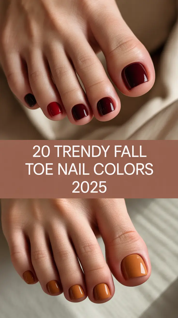 Trendy Fall Toe Nail Colors 2025: Fresh Autumn Pedicure Ideas and Designs