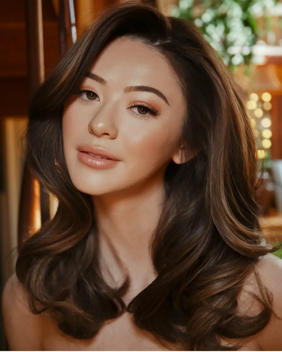 Rich Dark Brown Hair Colors for Fall 2025 Soft Chocolate Waves with Caramel Dimension
