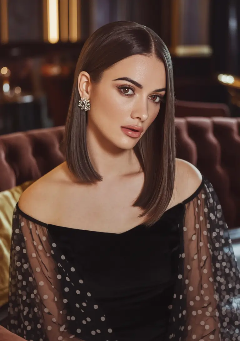 Rich Dark Brown Hair Colors for Fall 2025 Refined Straight Cut in Rich Mocha