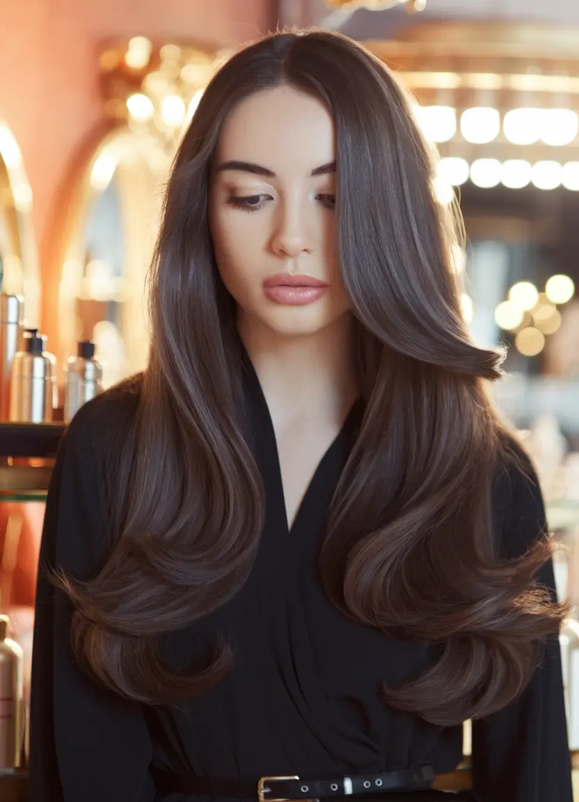 Rich Dark Brown Hair Colors for Fall 2025 Full-Volume Layers in Luminous Brunette
