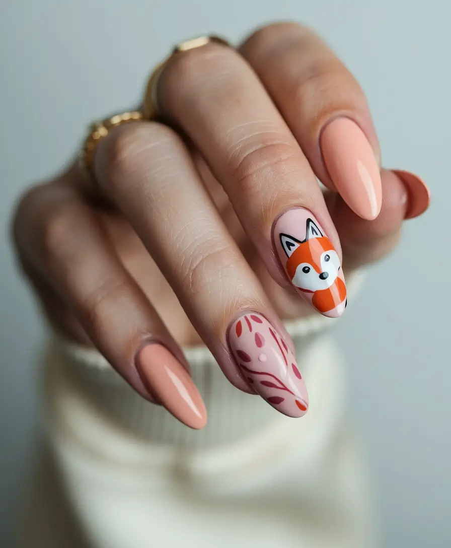september nails color ideas 2025 fox nail art fall gel short