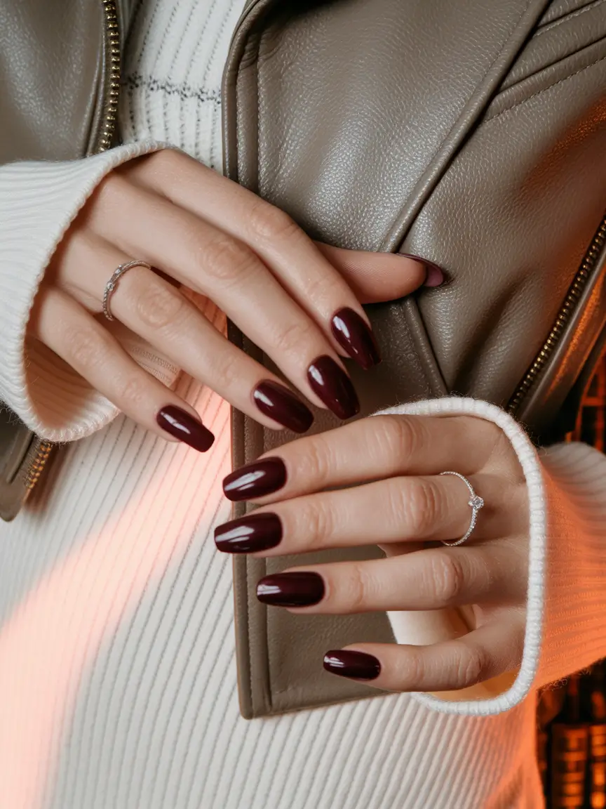 Simple fall nails autumn Dark Chocolate Gloss