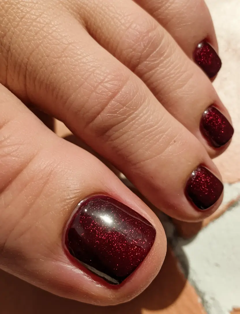 fall toe nail colors autumn Deep Ruby Sparkle