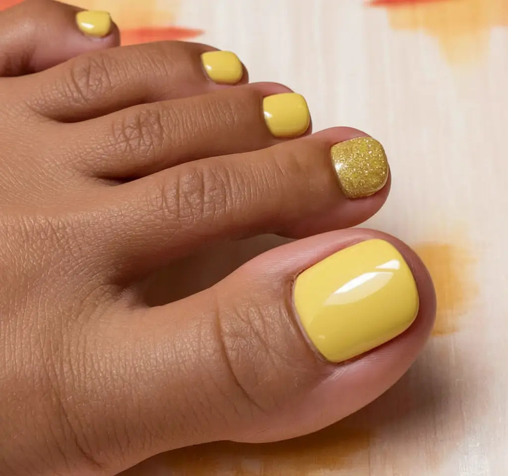 fall toe nail colors autumn Sunlit Yellow Glow