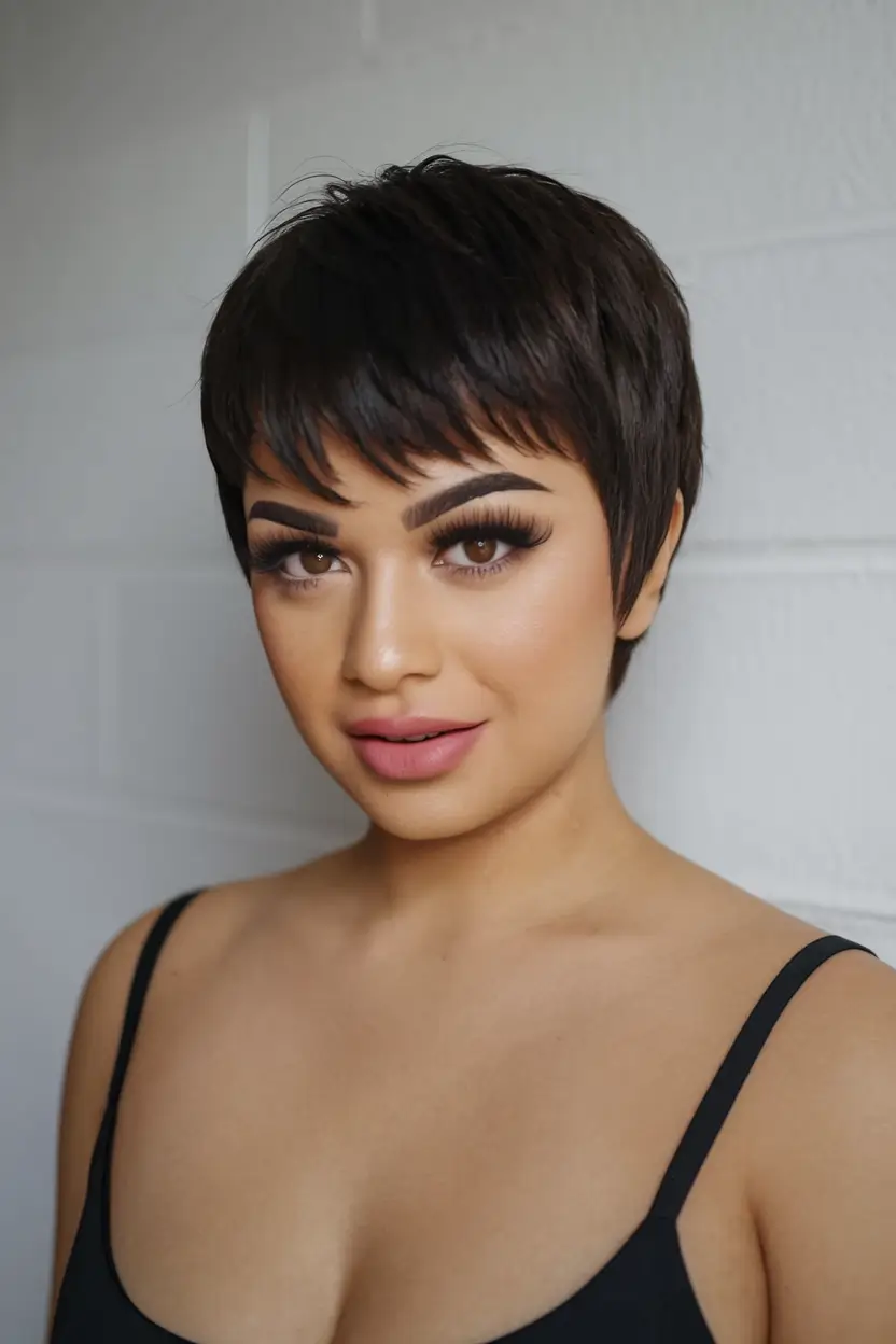 fall pixie haircut Classic Pixie with Micro Bangs
