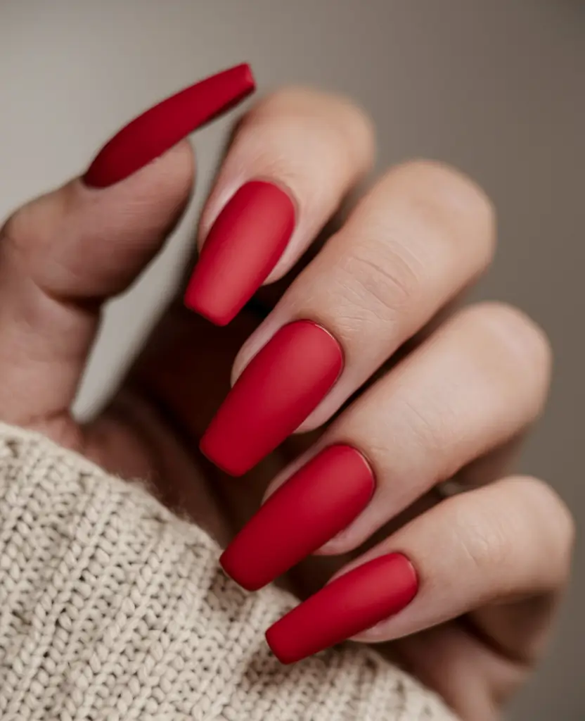 fall-acrylic-nails-ideas-Velvety-Crimson-Elegance