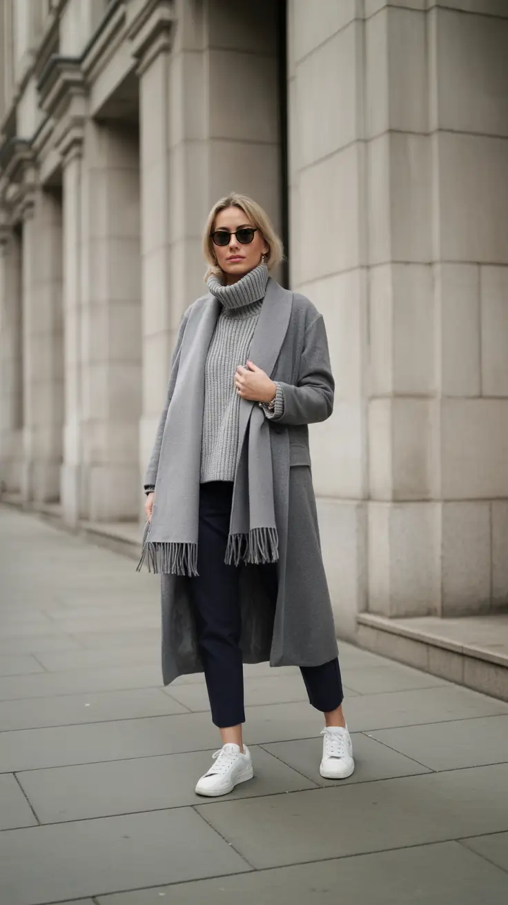 Basics Fall to Winter Outfits Winter 2025 Timeless Grey Layers