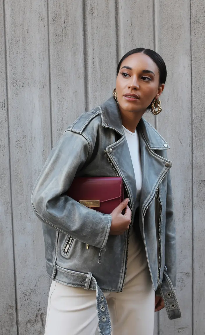 Basics Fall to Winter Outfits Winter 2025 Leather Edge With a Pop