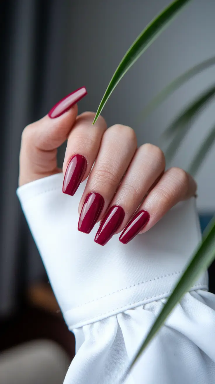 fall/winter nails colors Long Wine Perfection