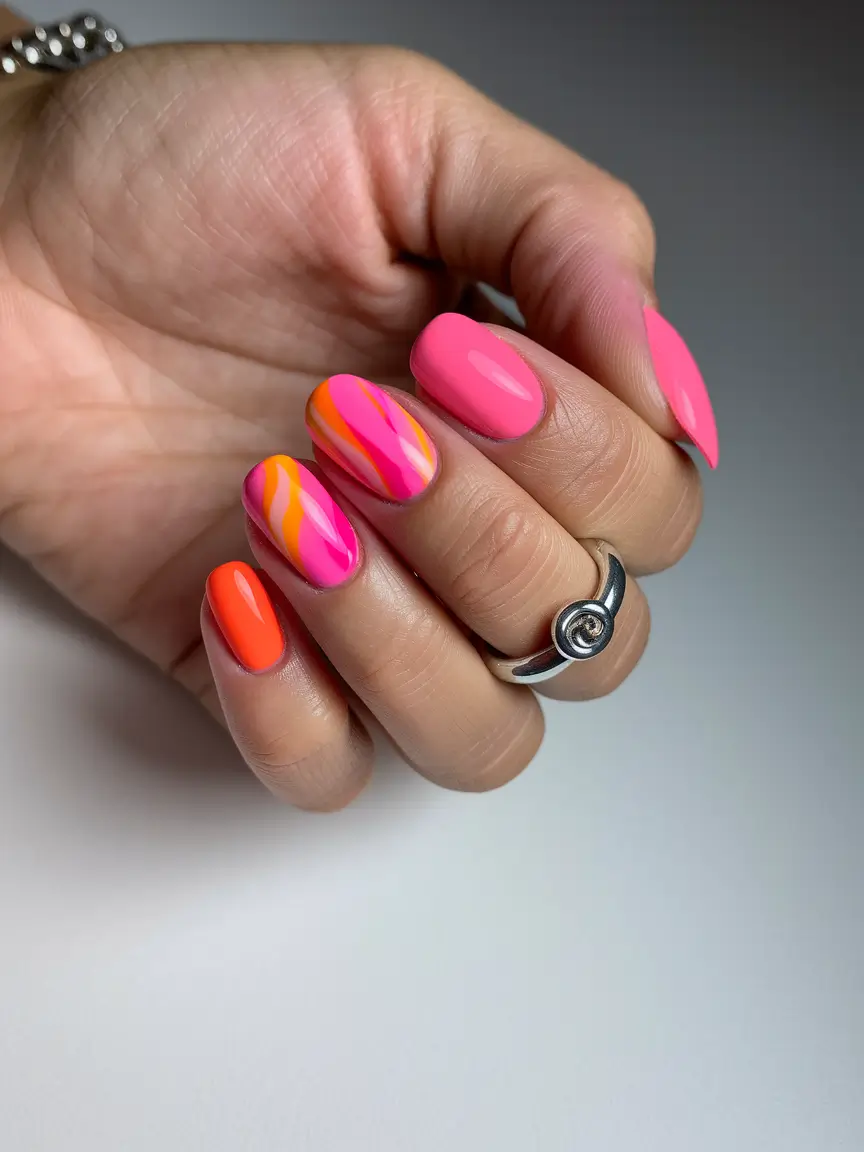 fall/winter nails colors Neon Pop for Dark Days