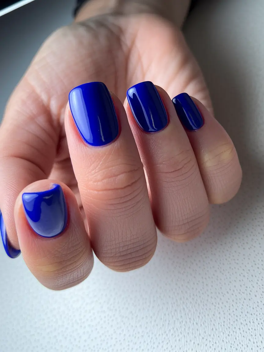 fall/winter nails colors Cobalt Sophistication on Short Nails