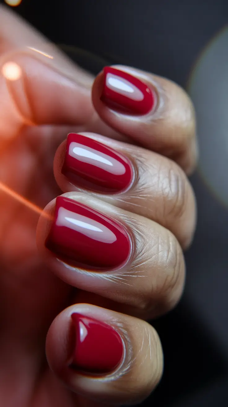 fall/winter nails colors Classic Deep Red
