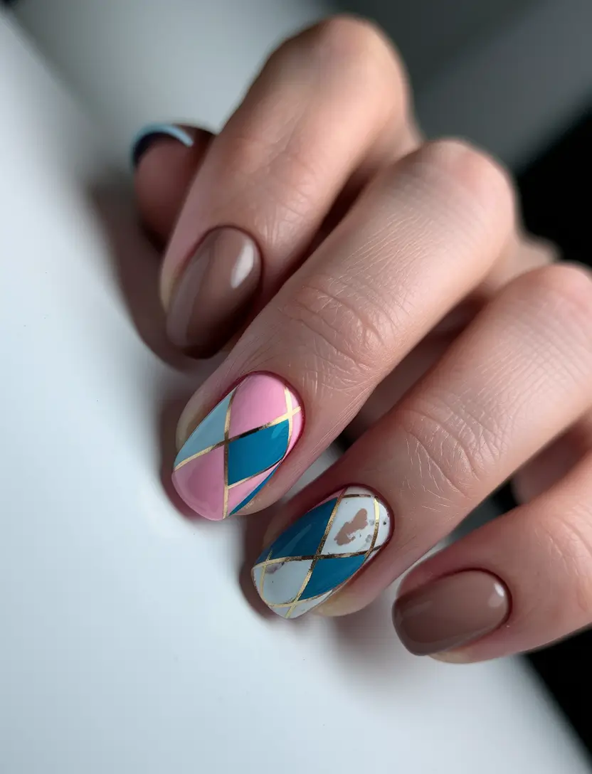 Bold Color Block Nails Fall 2025 Playful Geometric Energy