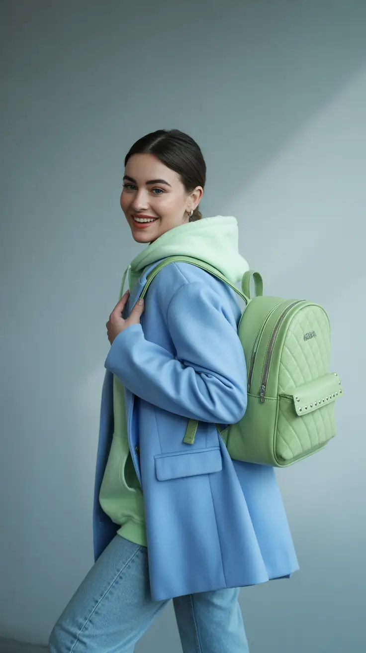 comfy winter outfits ideas 2025 2026 Playful Color Blocking in Pastels