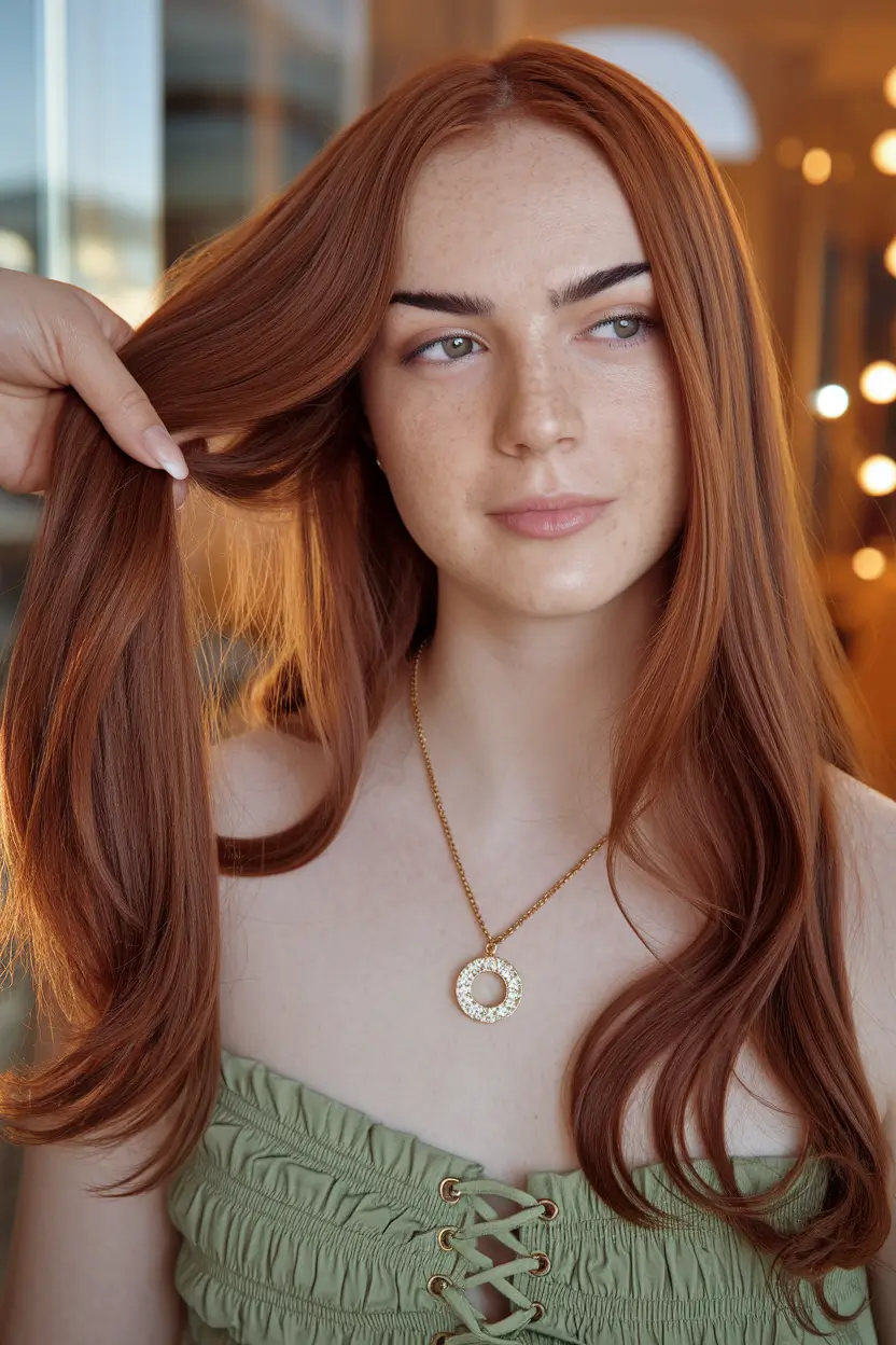 rusty cinnamon flow hair color ideas for october