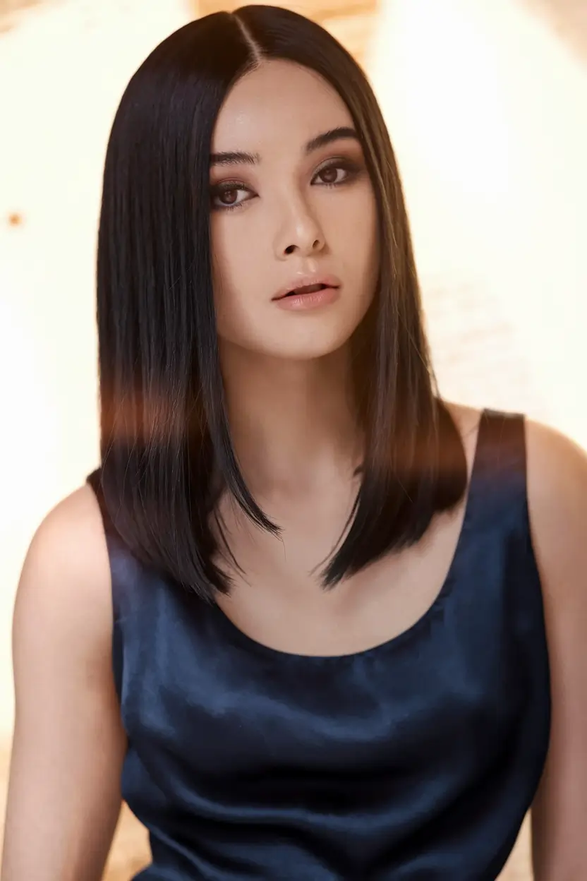 glossy midnight black october hair color ideas brunettes