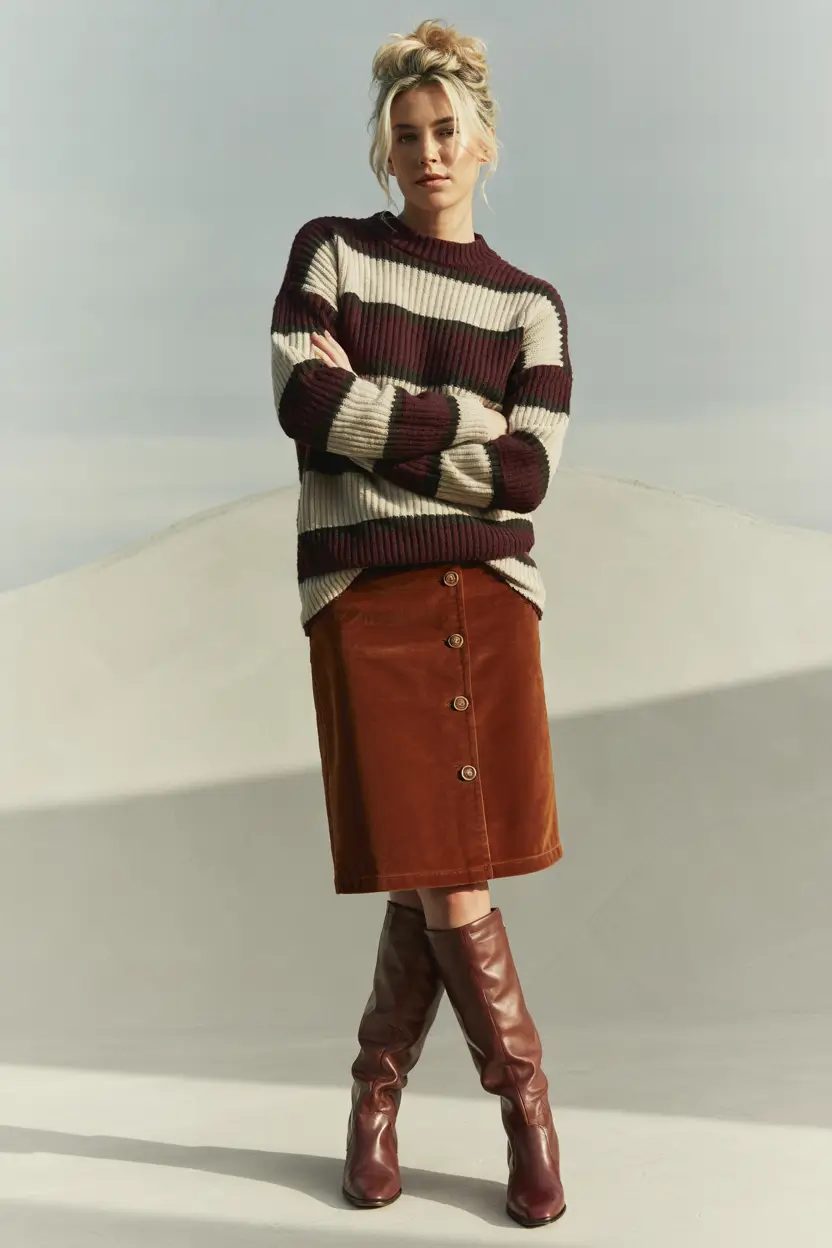 october-outfits-aesthetic-striped-sweater-corduroy