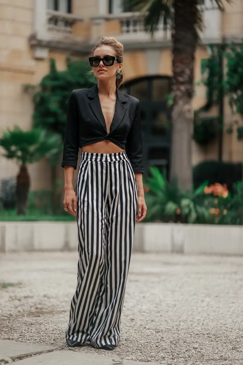 october-outfits-aesthetic-striped-pants-blazer