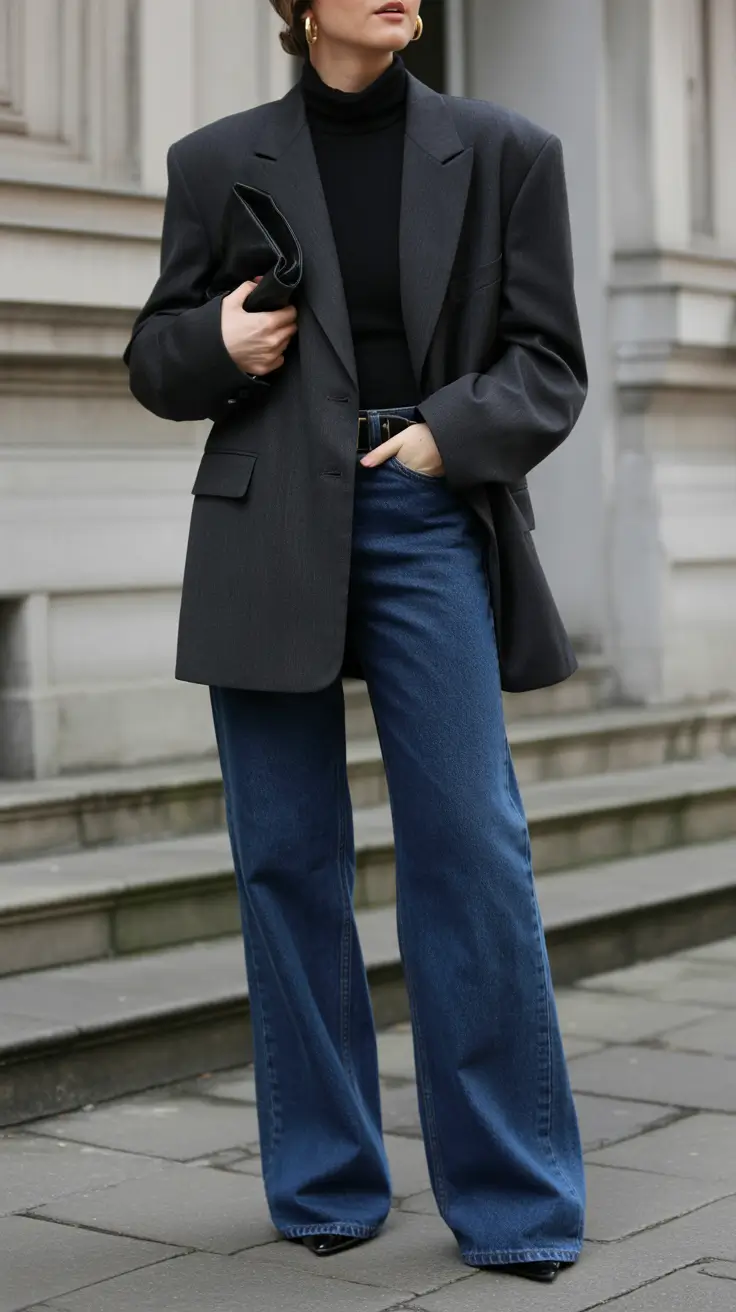 cozy winter outfits casual structured simplicity denim