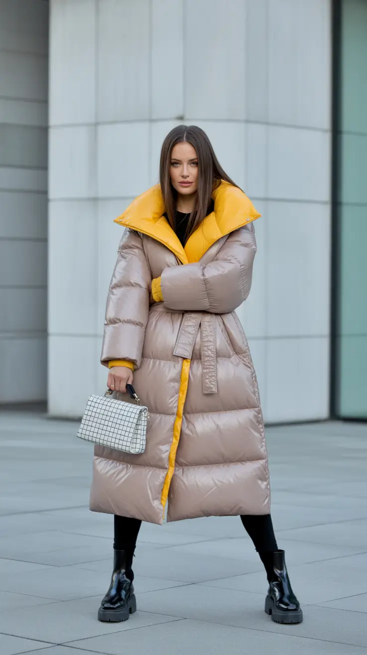 cozy winter outfits cold bold puffy elegance
