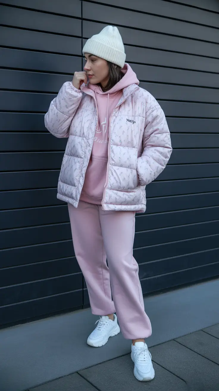 cozy winter outfits lazy days pastel layers