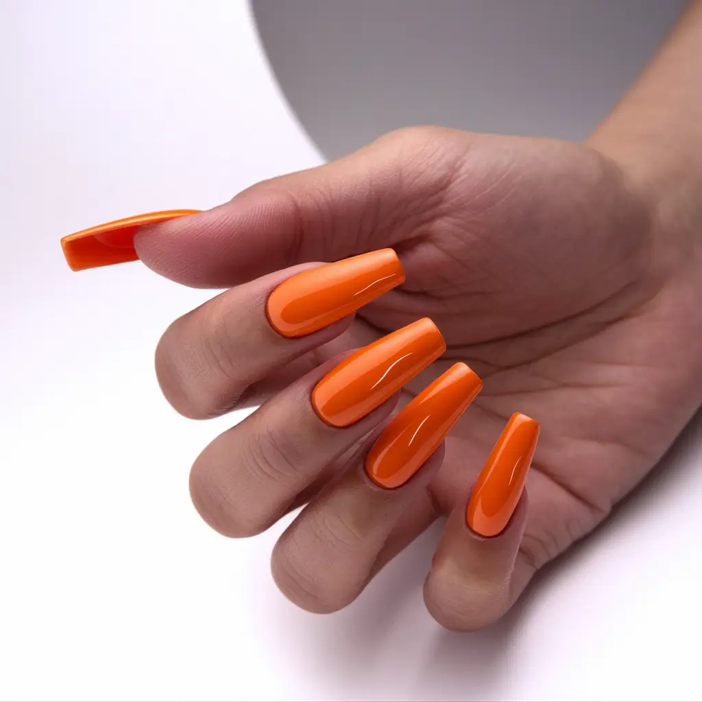 fall coffin nail ideas Pumpkin Spice Pop