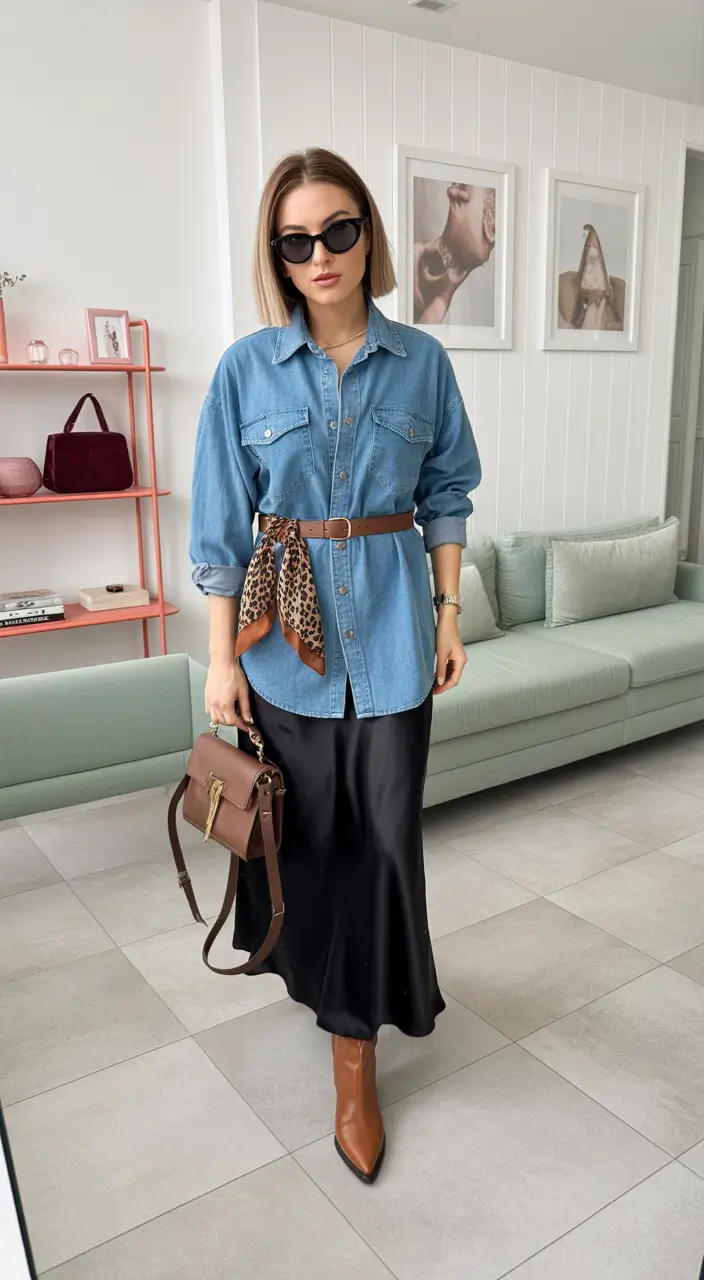 cute winter outfits aesthetic Denim Meets Elegance