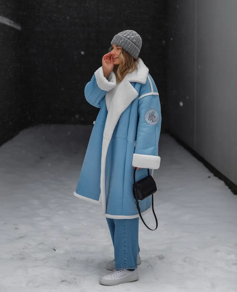 cute winter outfits for women Frosty Blue Layers