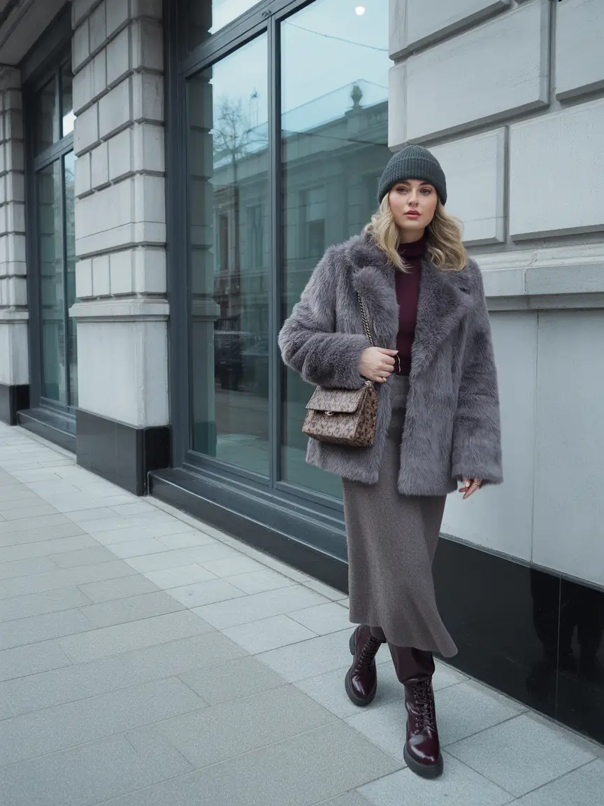 cute winter outfits for women Monochrome Grey Elegance