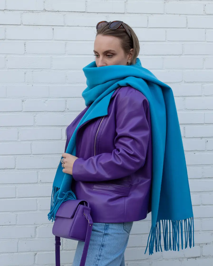 cute winter outfits aesthetic Bold Color Clash