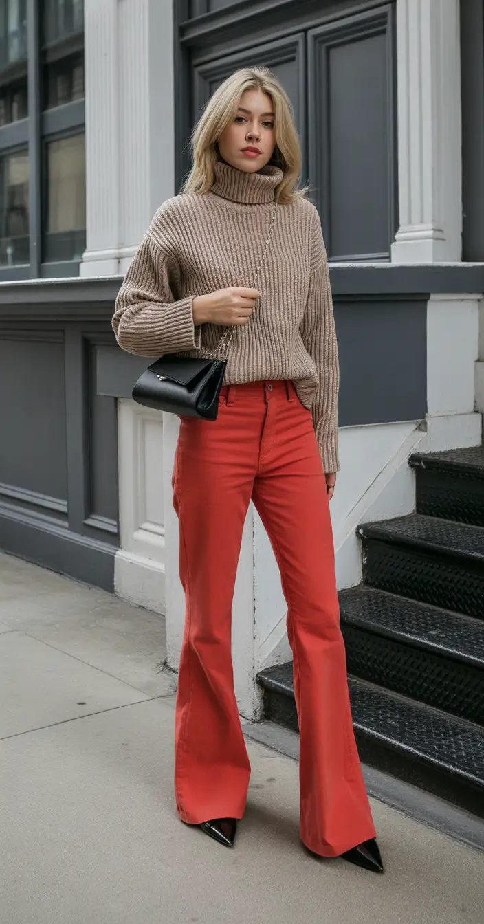 late winter early spring outfits Effortless Color Pop with Denim