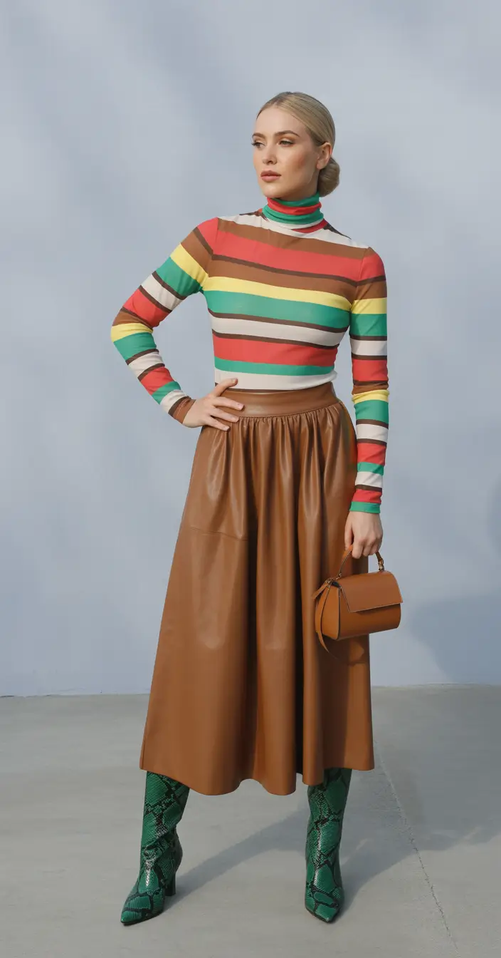 early winter outfits aesthetic Retro Stripes with Modern Edge