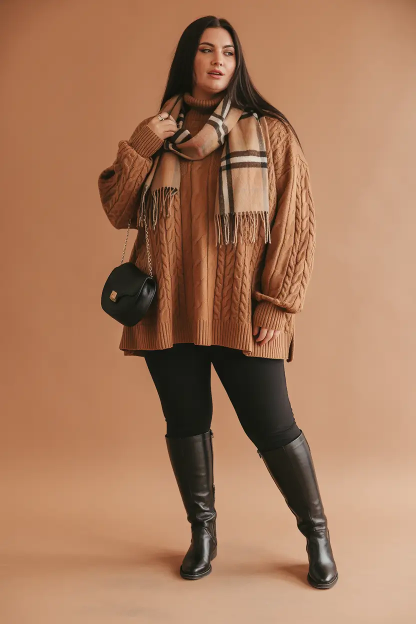 early winter outfits casual Cozy Knit Layers with Classic Boots