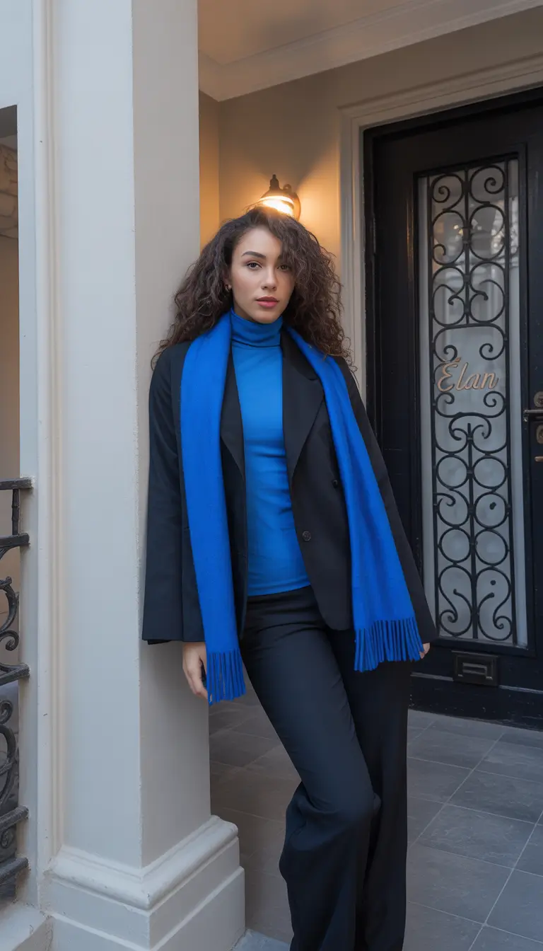 early winter outfits for work Modern Monochrome with a Pop