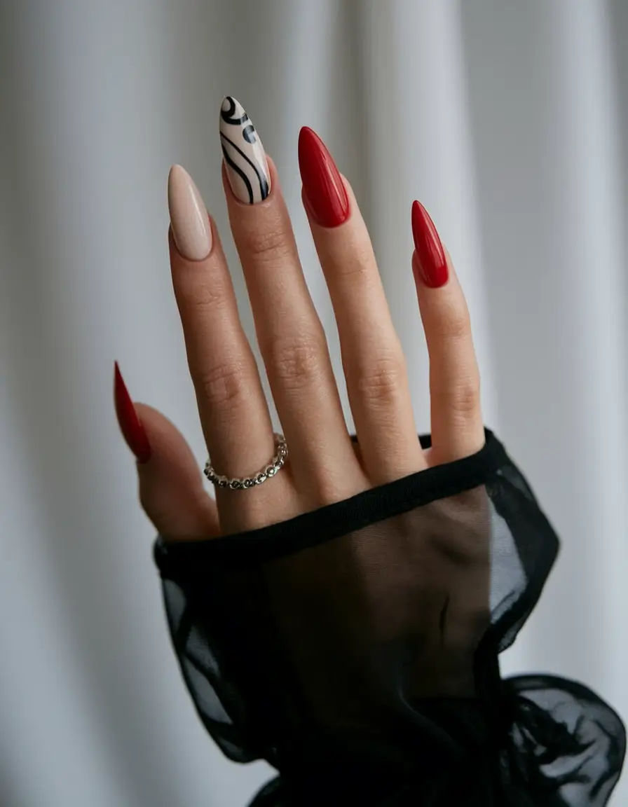easy fall nails simple Modern Accent Drama