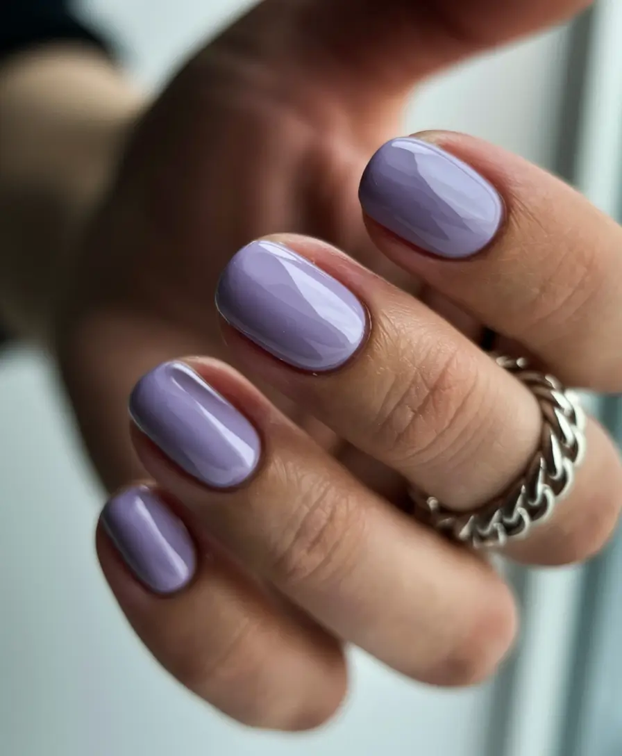 easy fall nails simple Lavender Calm
