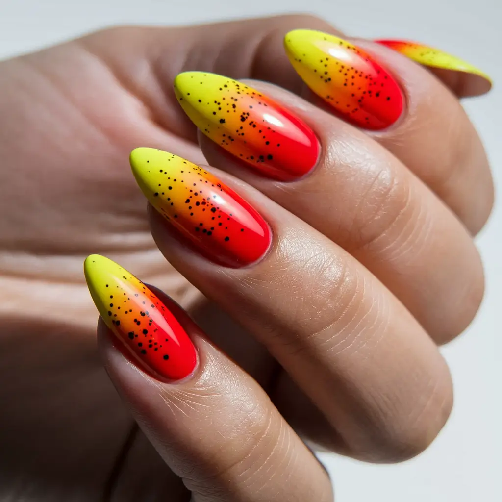 easy fall nails simple Sunset Flame Ombre