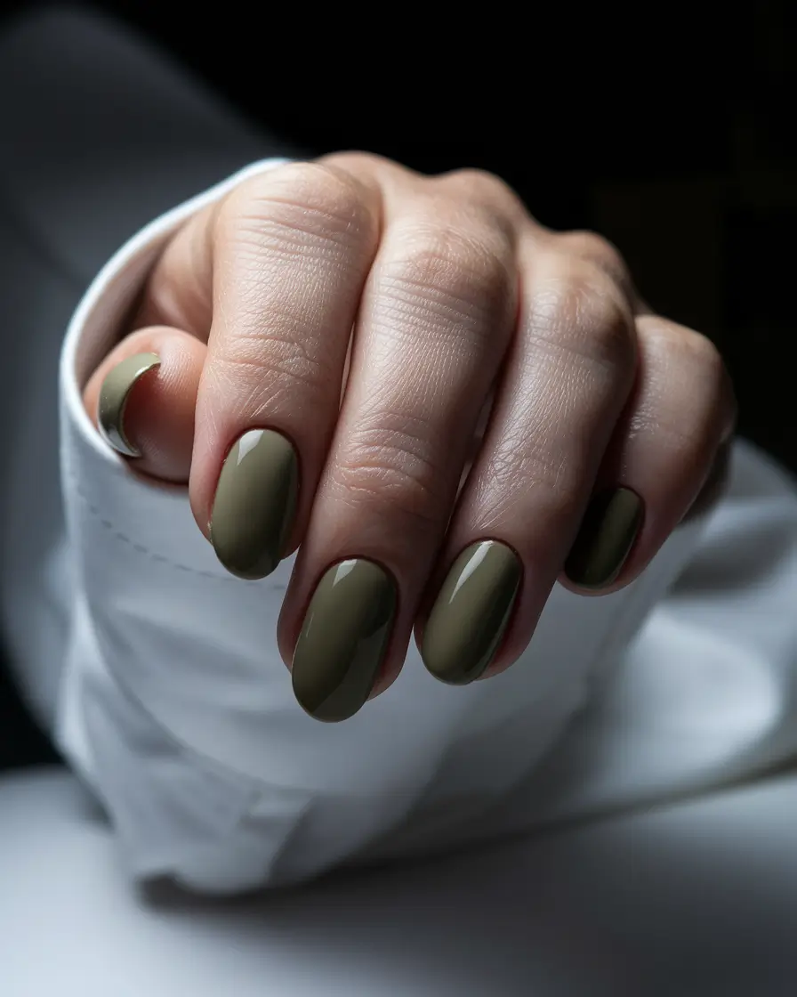 easy fall nails simple Olive Minimalism