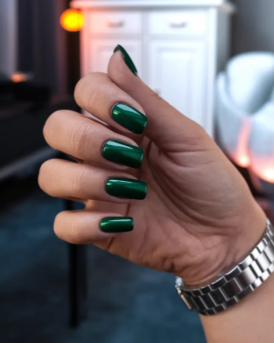 fall colors for nails 2025 Evergreen Chic