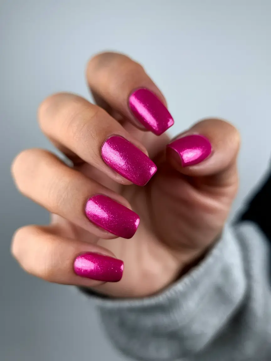 fall colors for nails 2025 Pink Stardust Glow