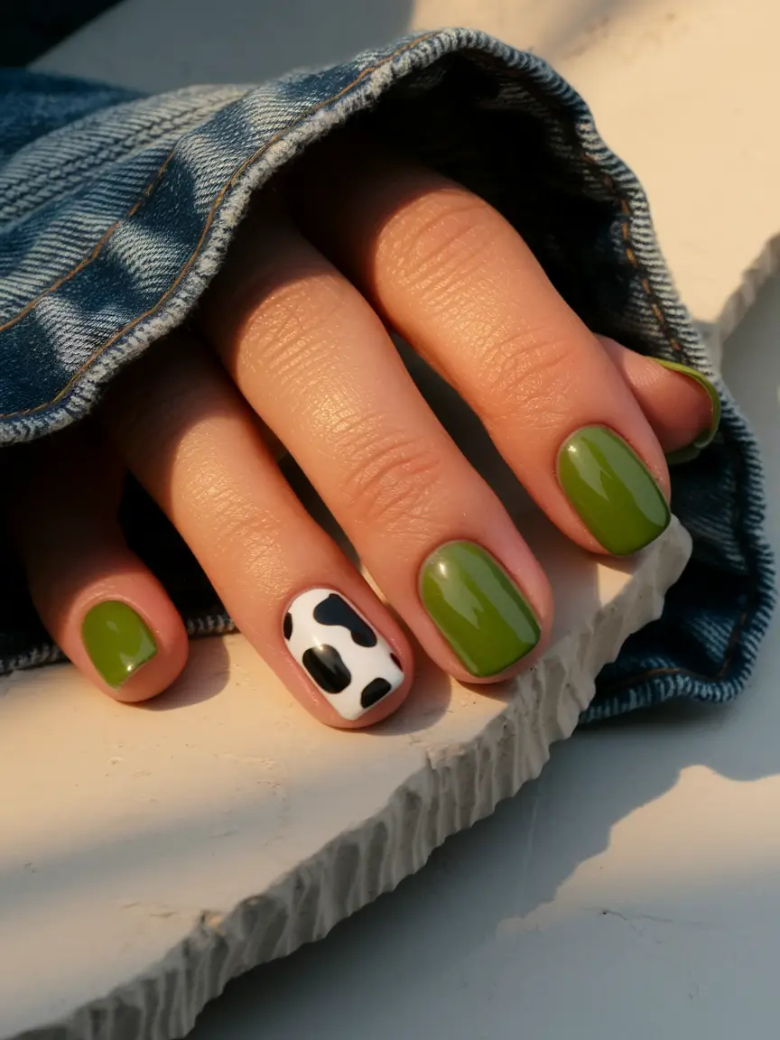 fall colors for nails 2025 Playful Green Pop