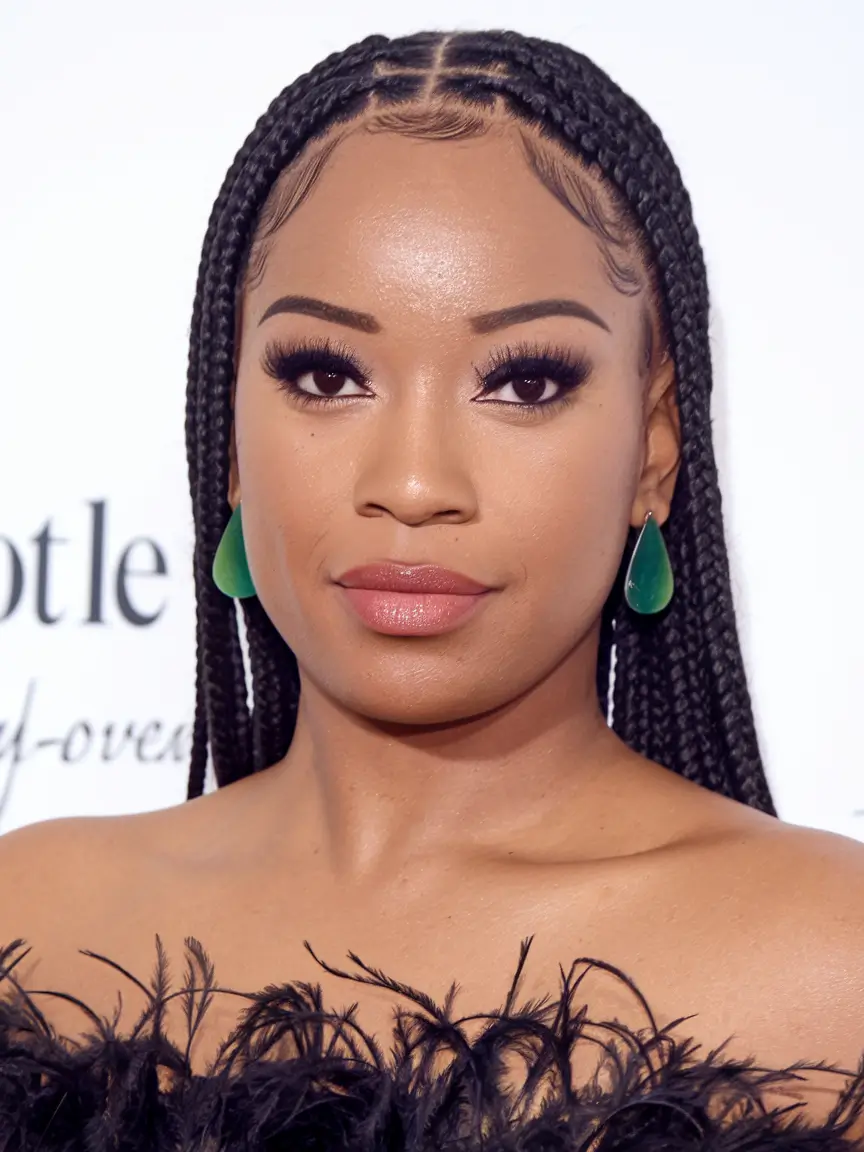 hairstyle black women fall Sleek Middle-Parted Braids